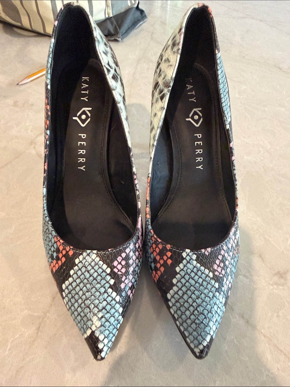 Katy Perry Collections Multicolor Snakeskin Pointed Heel Pumps